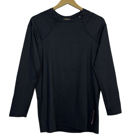 Tommie Copper Shirt Mens XL Black Long Sleeve Shoulder Support Compression Sleek - Picture 1 of 7